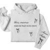 This Mama Wears Her Heart on Her Sleeve Hoodie – Custom Hoodie with Kids’ Names, Personalized Mother’s Day Gift for Mama