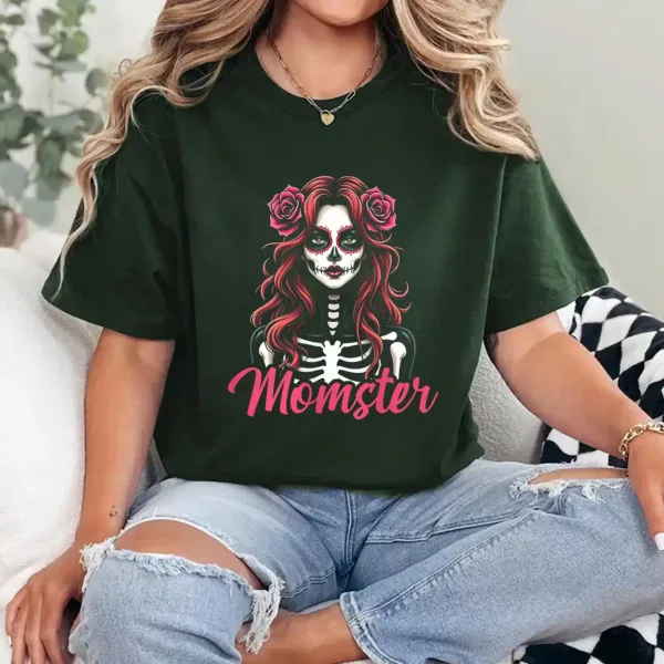 1-1-2-1.webp Womens Creepy Momster Tee Scary Mama Costume Horror Halloween Mom T-Shirt - Unisex, Gift for Halloween Day, Gift for Mama