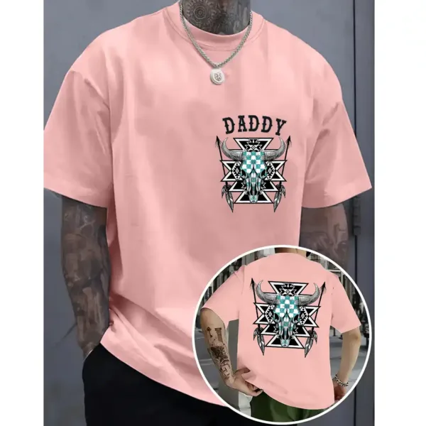 Aztec Cow Skull T-Shirt – Western Bull Skull Graphic Tee – Vintage Boho Rodeo Shirt – Unisex Country Outfit for Western Style Lovers