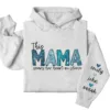 This Mama Wears Her Heart on Her Sleeve Hoodie  – Custom Mom Shirt with Kids’ Names, Personalized Mother’s Day Gift Idea