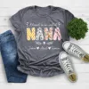 Personalized Grandma Shirt - Blessed to Be Called Nana with Kids' Art & Flower - Custom First Time Grandma T-Shirt