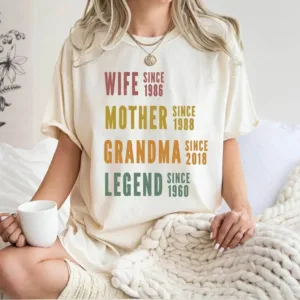 1-19.jpeg Personalized Mom Grandma Shirt - Mother's Day Shirt - Wife, Mother, Grandma Legend - Custom Dates - Funny Birthday Gift for Women