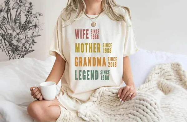 1-19.jpeg Personalized Mom Grandma Shirt - Mother's Day Shirt - Wife, Mother, Grandma Legend - Custom Dates - Funny Birthday Gift for Women