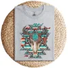 1-2-6.webp Boho Serape Turquoise Aztec Cow Skull T-Shirt – Western Cowgirl Graphic Tee – Vintage Bull Skull Rodeo Shirt – Country Outfit Top