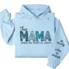 This Mama Wears Her Heart on Her Sleeve Hoodie  – Custom Mom Shirt with Kids’ Names, Personalized Mother’s Day Gift Idea