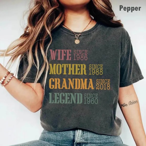 1-20.jpeg Personalized Mom Grandma Shirt - Mother's Day Shirt - Wife, Mother, Grandma Legend - Custom Dates - Funny Birthday Gift for Mother's Day
