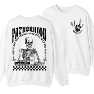1-3-2.webp 2 Sides Fatherhood Sweatshirt, Just A Dad Who Always Came Back With The Milk Crewneck, Father’s Day Gift, Funny Dad Skeleton Shirt