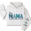 This Mama Wears Her Heart on Her Sleeve Hoodie  – Custom Mom Shirt with Kids’ Names, Personalized Mother’s Day Gift Idea