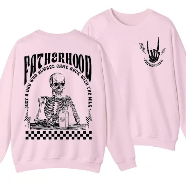 1-4-1.webp 2 Sides Fatherhood Sweatshirt, Just A Dad Who Always Came Back With The Milk Crewneck, Father’s Day Gift, Funny Dad Skeleton Shirt
