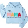 This Mama Wears Her Heart on Her Sleeve Hoodie – Custom Hoodie with Kids’ Names, Personalized Mother’s Day Gift for Mom
