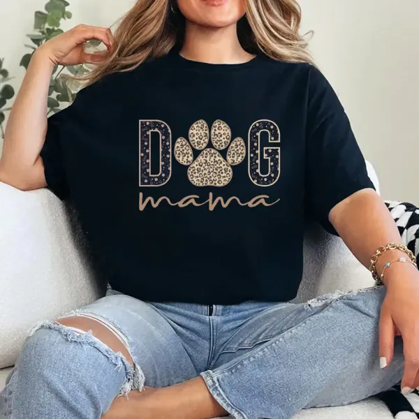 10-2-9.webp Dog Mama T-Shirt – Mother's Day Gift for Dog Moms, Cute Dog Lover Tee, Fur Mama Shirt, Pet Owner Gift, Dog Mom Shirt for Women