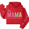 This Mama Wears Her Heart on Her Sleeve Hoodie – Custom Kids Names, Mother's Day