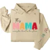 This Mama Wears Her Heart on Her Sleeve Hoodie – Custom Hoodie with Kids’ Names, Personalized Mother’s Day Gift for Mom