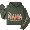 This Mama Wears Her Heart on Her Sleeve Hoodie – Custom Hoodie with Kids’ Names, Personalized Mother’s Day Gift for Mama