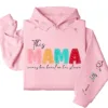 This Mama Wears Her Heart on Her Sleeve Hoodie – Custom Hoodie with Kids’ Names, Personalized Mother’s Day Gift for Mom