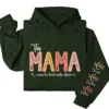 This Mama Wears Her Heart on Her Sleeve Hoodie – Custom Hoodie with Kids’ Names, Personalized Mother’s Day Gift for Mama