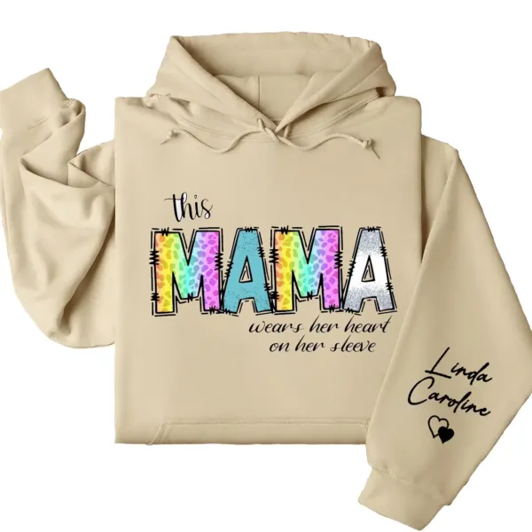 11-1-6.webp This Mama Wears Her Heart on Her Sleeve Hoodie – Cute Mom Hoodie – Mother's Day Gift, Custom Kids' Names Shirt