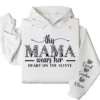 This Mama Wears Her Heart on Her Sleeve Hoodie – Custom Hoodie with Kids’ Names, Personalized Mother’s Day Gift for Mama