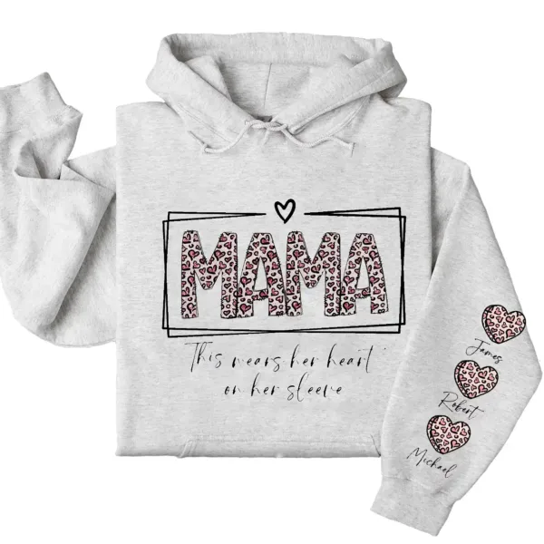 12-1-6.webp This Mama Wears Her Heart on Her Sleeve Hoodie – Custom Hoodie with Kids’ Names, Personalized Mother’s Day Gift for Mom