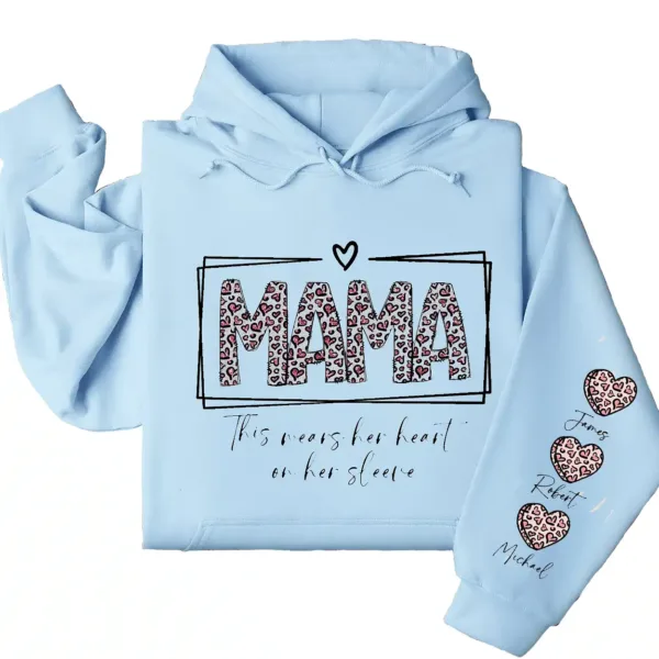 12-2-6.webp This Mama Wears Her Heart on Her Sleeve Hoodie – Custom Hoodie with Kids’ Names, Personalized Mother’s Day Gift for Mom