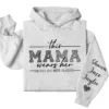 Personalized This Mama Wears Her Heart on Her Sleeve Hoodie – Mom Life, Blessed Mama, Motherhood Hoodie – Mother’s Day Gift