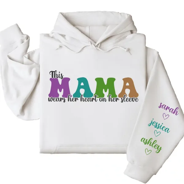 12-8.webp This Mama Wears Her Heart on Her Sleeve Hoodie – Custom Hoodie with Kids’ Names, Personalized Mother’s Day Gift for Mom