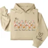 Personalized This Mama Wears Her Heart on Her Sleeve Hoodie – Retro Floral Mom, Custom Kids' Names – Mother’s Day Gift