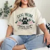 13-1-7.webp Dog Mom Social Club T-Shirt – Floral Dog Paw Shirt for Pet Lovers, Gift for Dog Owners, Cute Dog Lover Tee, Fur Mama Graphic Top