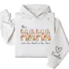 Personalized This Mama Wears Her Heart on Her Sleeve Hoodie – Retro Floral Mom, Custom Kids' Names – Mother’s Day Gift