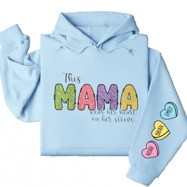 13-2-6.webp This Mama Wears Her Heart on Her Sleeve Hoodie – Custom Hoodie with Kids’ Names, Personalized Mother’s Day Gift for Mama