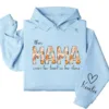 Personalized This Mama Wears Her Heart on Her Sleeve Hoodie – Retro Floral Mom, Custom Kids' Names – Mother’s Day Gift
