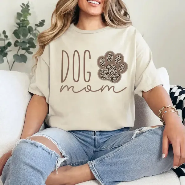 14-1-8.webp Dog Mom T-Shirt with Sleeve Name – Dog Lover Gift, Pet Owner Shirt for Women, Cute Fur Mama Tee, Mother's Day Outfit