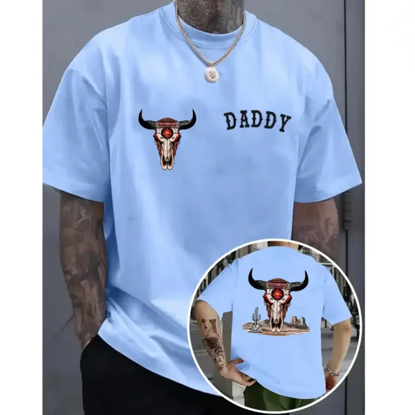 Aztec Cow Skull T-Shirt – Southwestern Desert Vibes Graphic Tee – Vintage Western Shirt – Boho Rodeo Outfit for Country Lovers