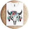 Vintage Cow Skull with Flowers T-Shirt – Western Boho Graphic Tee for Men and Women – Country Cowgirl Cowboy Gift Shirt