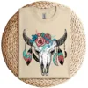 Vintage Cow Skull with Flowers T-Shirt – Western Boho Graphic Tee for Men and Women – Country Cowgirl Cowboy Gift Shirt