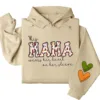 This Mama Wears Her Heart on Her Sleeve Hoodie – Custom Hoodie with Kids’ Names, Personalized Mother’s Day Gift for Mama