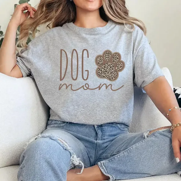 14-4-7.webp Dog Mom T-Shirt with Sleeve Name – Dog Lover Gift, Pet Owner Shirt for Women, Cute Fur Mama Tee, Mother's Day Outfit
