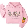 This Mama Wears Her Heart on Her Sleeve Hoodie – Custom Hoodie with Kids’ Names, Personalized Mother’s Day Gift for Mama