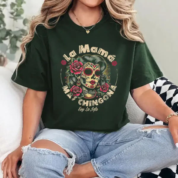 15-2-3.webp La Mamá Mas Chingona T-Shirt - Unisex, Gift for Halloween Day, Gift for Mama