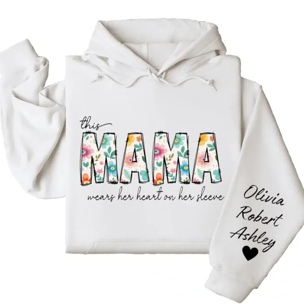 15-2-5.webp This Mama Wears Her Heart on Her Sleeve Hoodie – Custom Mom Sweatshirt with Kids’ Names, Floral Design, Trendy Mother’s Day Gift Idea