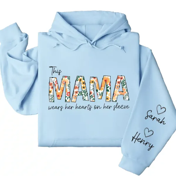 15-2-6.webp This Mama Wears Her Heart on Her Sleeve Hoodie – Floral Mama, Custom Hoodie with Kids’ Names, Personalized Mother’s Day Gift for Mama