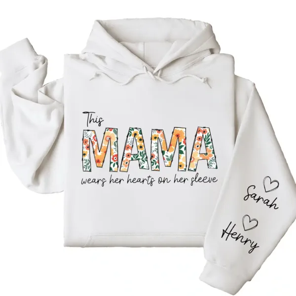 15-3-6.webp This Mama Wears Her Heart on Her Sleeve Hoodie – Floral Mama, Custom Hoodie with Kids’ Names, Personalized Mother’s Day Gift for Mama