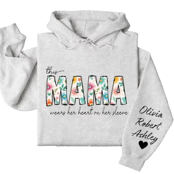 15-4-4.webp This Mama Wears Her Heart on Her Sleeve Hoodie – Custom Mom Sweatshirt with Kids’ Names, Floral Design, Trendy Mother’s Day Gift Idea