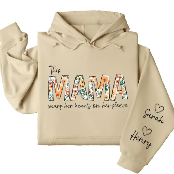 15-4-5.webp This Mama Wears Her Heart on Her Sleeve Hoodie – Floral Mama, Custom Hoodie with Kids’ Names, Personalized Mother’s Day Gift for Mama