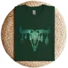 16-1-2.webp Boho Cow Skull T-Shirt – Fun Country & Western Look Tee – Vintage Rodeo Cowgirl Cowboy Graphic Shirt for Women and Men