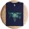 16-3-2.webp Boho Cow Skull T-Shirt – Fun Country & Western Look Tee – Vintage Rodeo Cowgirl Cowboy Graphic Shirt for Women and Men