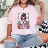 17-2-3.webp The Mom Funny Tarot Card Messy Bun Coffee Skeleton Mama T-Shirt - Unisex, Gift for Halloween Day, Gift for Mama