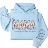This Mama Wears Her Heart on Her Sleeve Hoodie – Custom Hoodie with Kids’ Names, Personalized Mother’s Day Gift for Mama
