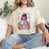 17-4-3.webp The Mom Funny Tarot Card Messy Bun Coffee Skeleton Mama T-Shirt - Unisex, Gift for Halloween Day, Gift for Mama