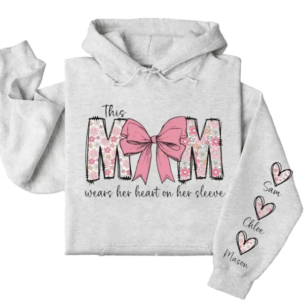 17-5-1.webp This Mom Wears Her Heart on Her Sleeve Hoodie – Custom Mama Shirt with Kids’ Names, Personalized Mother’s Day Gift, Cute Sweatshirt for Mom